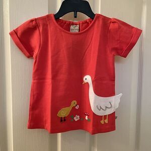 Frugi Watermelon Geese Effie Applique Top Organic Girls Size 2-3 years NWT